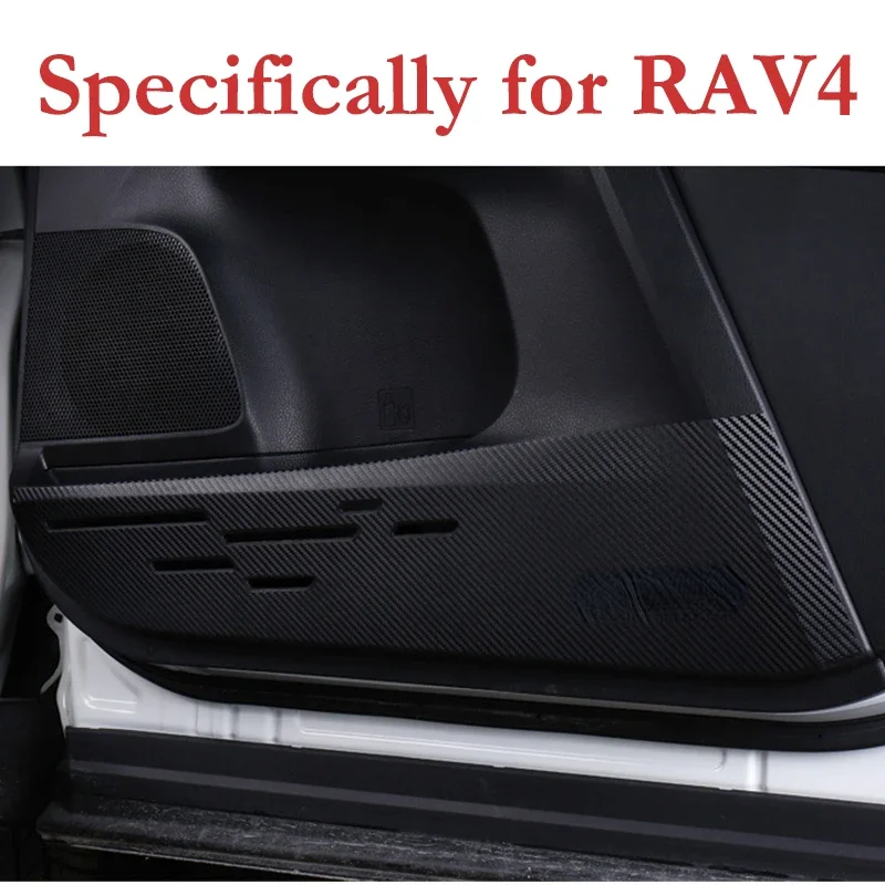 ZD 1Set/4pcs For Toyota Rav4 2014 2015 2016 Accessories Car door protection film Carbon fiber anti-kick pads Car-styling Sticker
