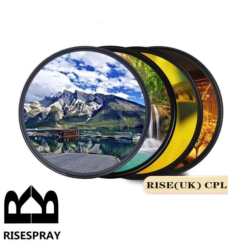 RISE(UK) 37/39/40.5/43/46/49/52/55/58/62/67/72/77/82/95/105mm Okrągły filtr polaryzacyjny CPL do obiektywów Nikon Canon Sony Fujifim
