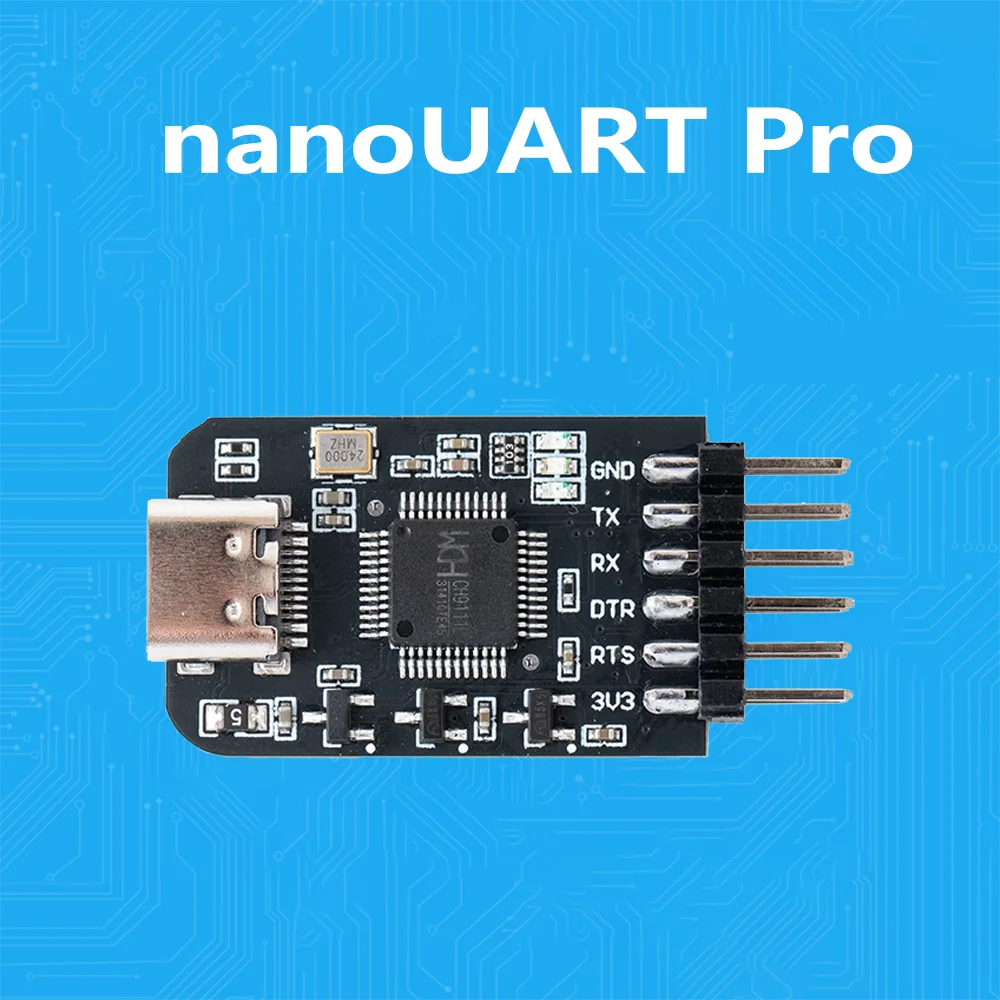 

nanoUART Pro Port Tool USB to TTL Module Adjustable IO Level Hardware Flow Control TYPE-C Interface Open Source Schematic New