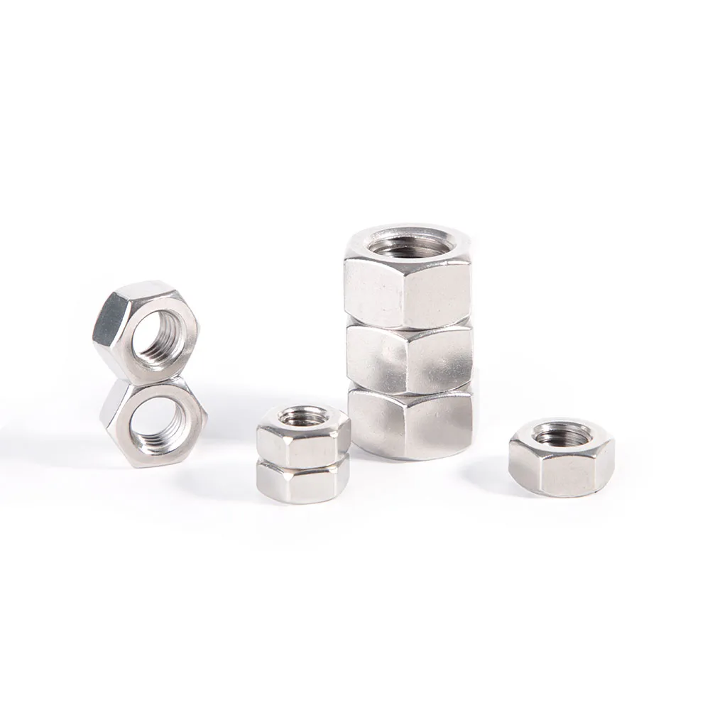 304 Stainless Steel A2-70 Hex Hexagon Nut Coarse Teeth DIN934 M1.6 M2 M2.5 M3 M4 M5 M6 M8 M10 M12 M14 M16 M18 M20 M22 M24