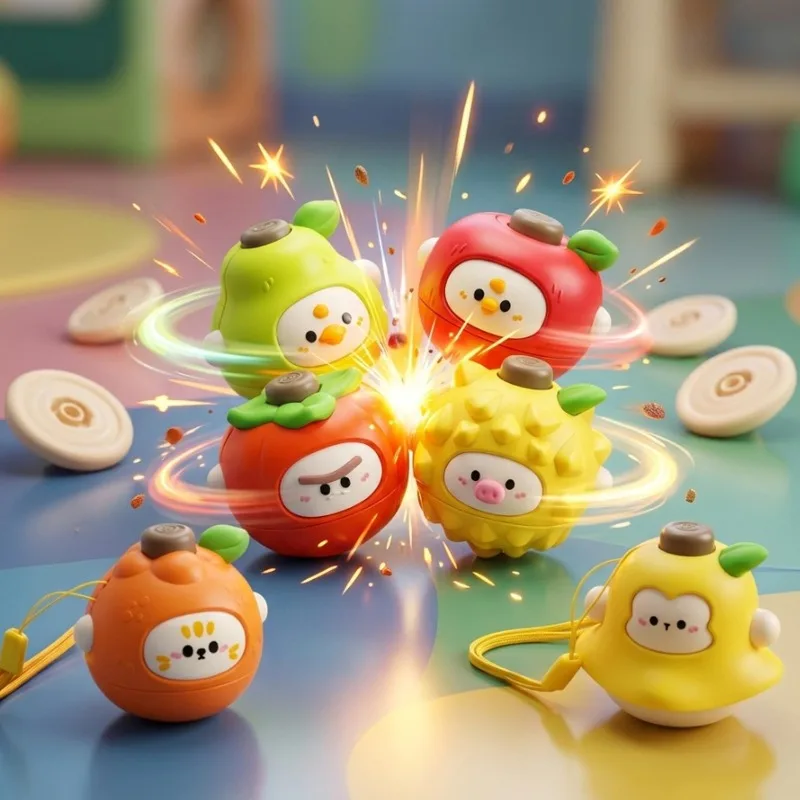 Fruit Gyro Collision Battle Rotating and Fun Desktop Trendy Play Parent-Child Interaction Children's Puzzle Toys Desktop Gifts