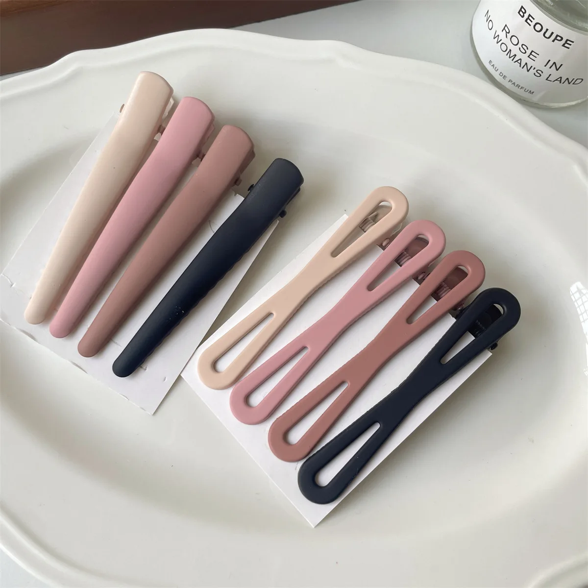 Matte Farbverlauf Kaffeebraune Haarspangen für Frauen Einfache Rutschfeste Entenschnabel-Haarklammern Haaraccessoires Wellenförmige Clips und Haarnadeln – Detail 5