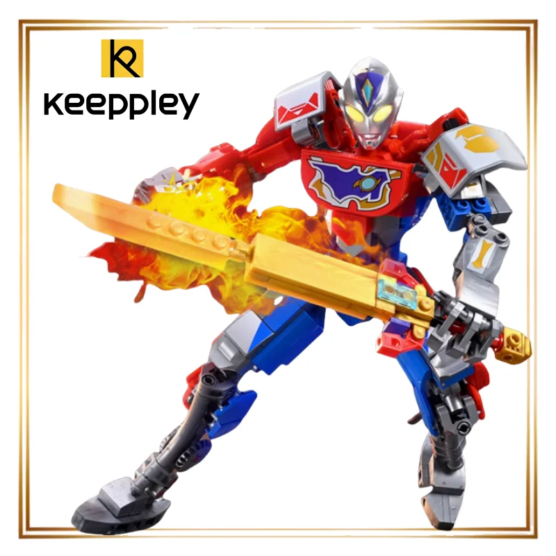 

Keeppley Ultraman Brick People The Second Round of Dimensional Armor Tiga Подвижная модель Фигурка Сборка игрушек Мальчик Праздничные подарки