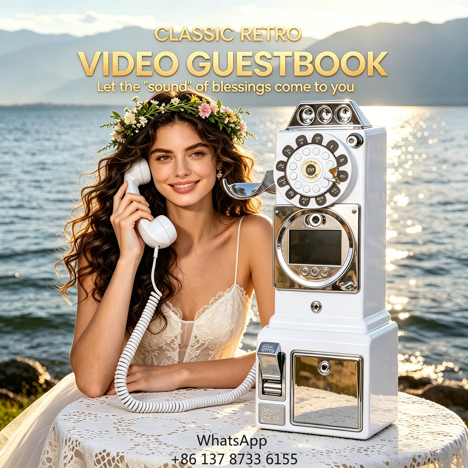 

2026 New Fashion Video Audio Guest Book Phone For Wedding Guest Video Blessing Message Recorder Sign-in Book