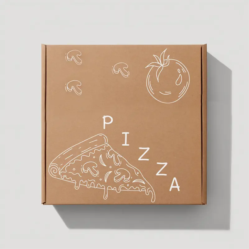 Customizable portable pizza packaging box, customized pizza box paper embossed matte laminated to take away food