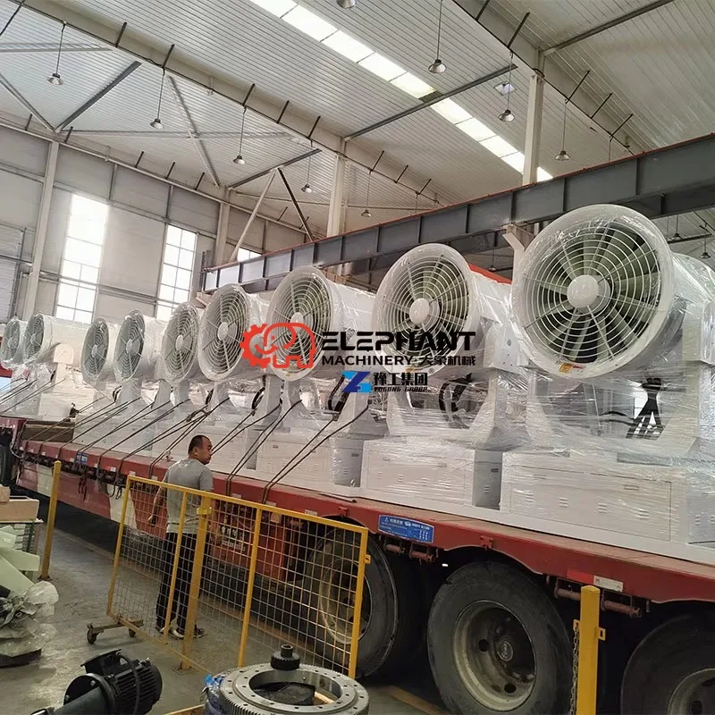 100M Large Range Water Mist Fogging Machine with Engine Motor 360 Degree Dust Controller Automatic Fog Cannon