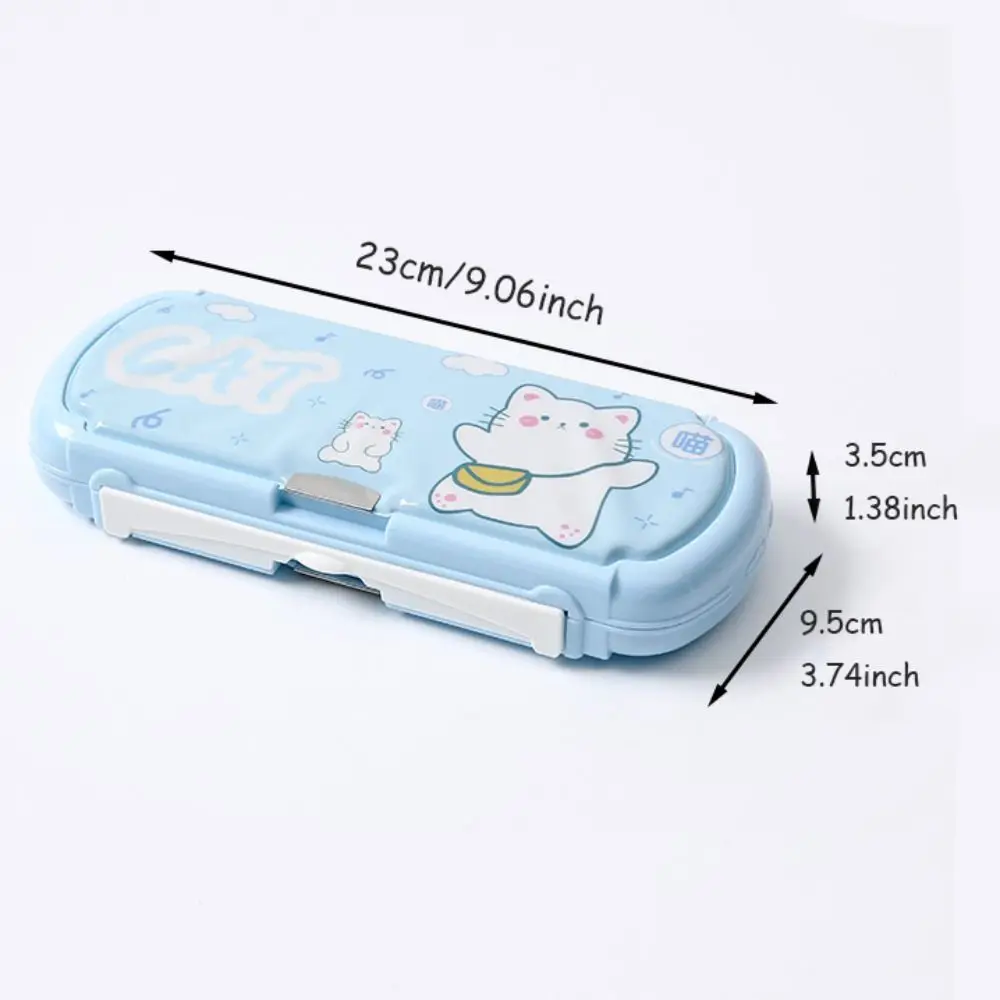 Doppelseitige Cartoon Bleistift Box Mit Whiteboard Süße Mädchen Schreibwaren Halter Kreative Kunststoff Desktop Storage Box Mark Stifte