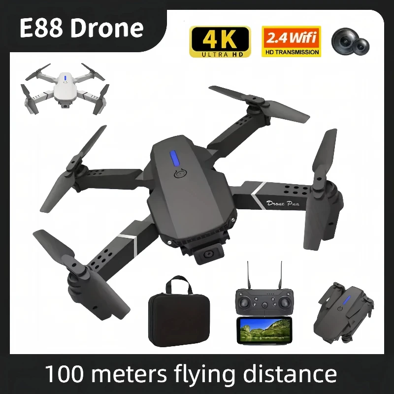 2025 E88 المهنية زاوية واسعة RC الطائرة بدون طيار HD 4K وضع الكاميرا طوي هليكوبتر الطائرات كوادكوبتر الطائرة بدون طيار طفل دمى هدايا