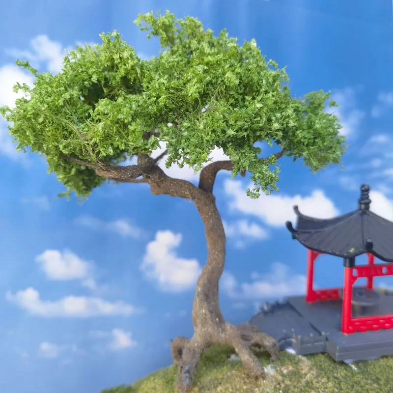 Modelo de árbol de pino de montaña, paisaje de campo de alambre en miniatura de alta calidad, Material de mesa de arena militar, diseño de tren