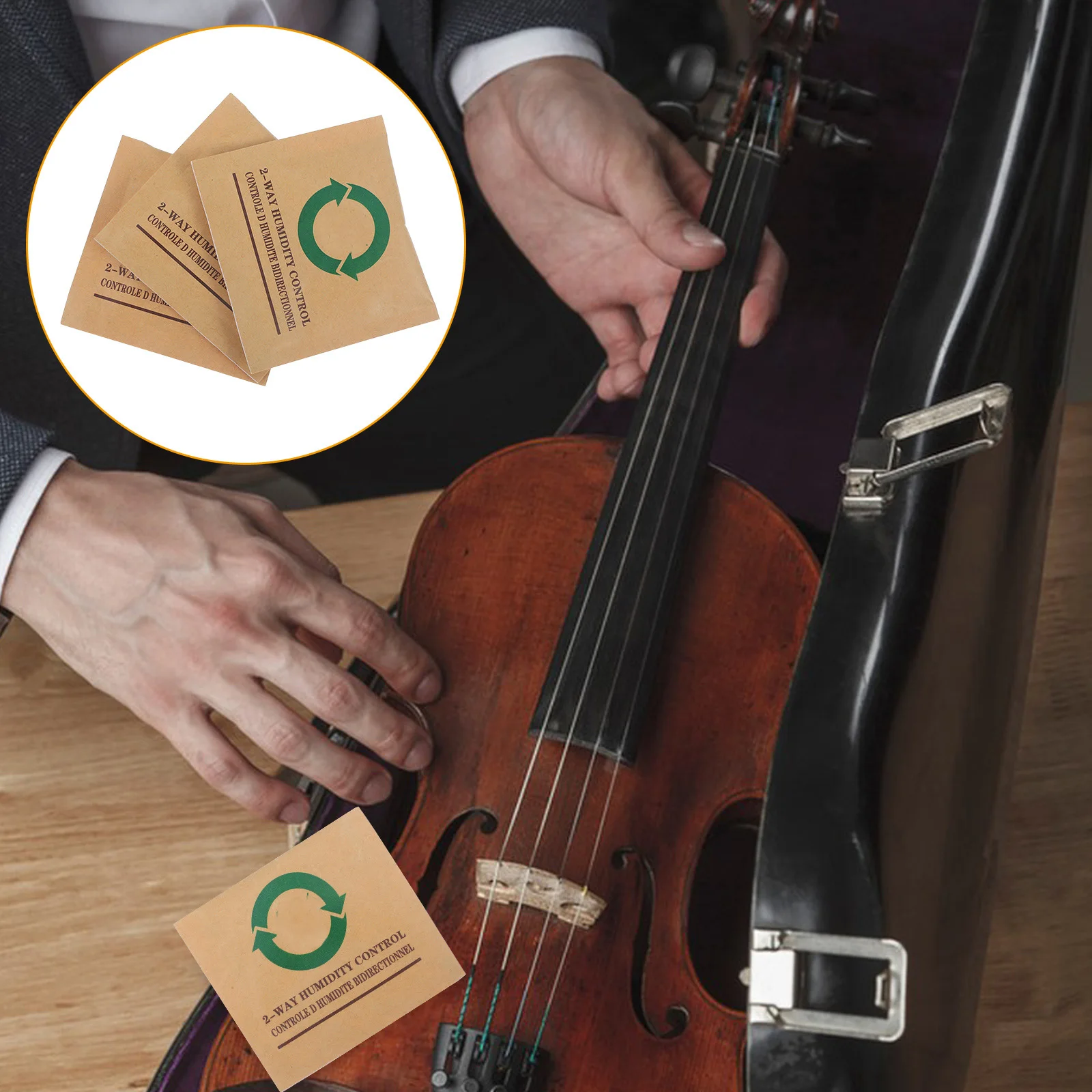 

3pcs Humidity Control Bag For Acoustic Guitar Violin Instrument Moisturizer Double-Sided Woodwind Humidify Packs Lightweight