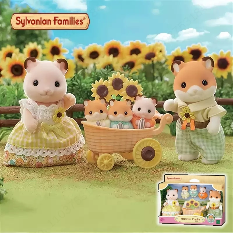 sylvanian-families-sunflower-hamster-family-flocked-figure-soft-fine-craft-high-collectible-value-sylvanian-animal-doll-toy-gift