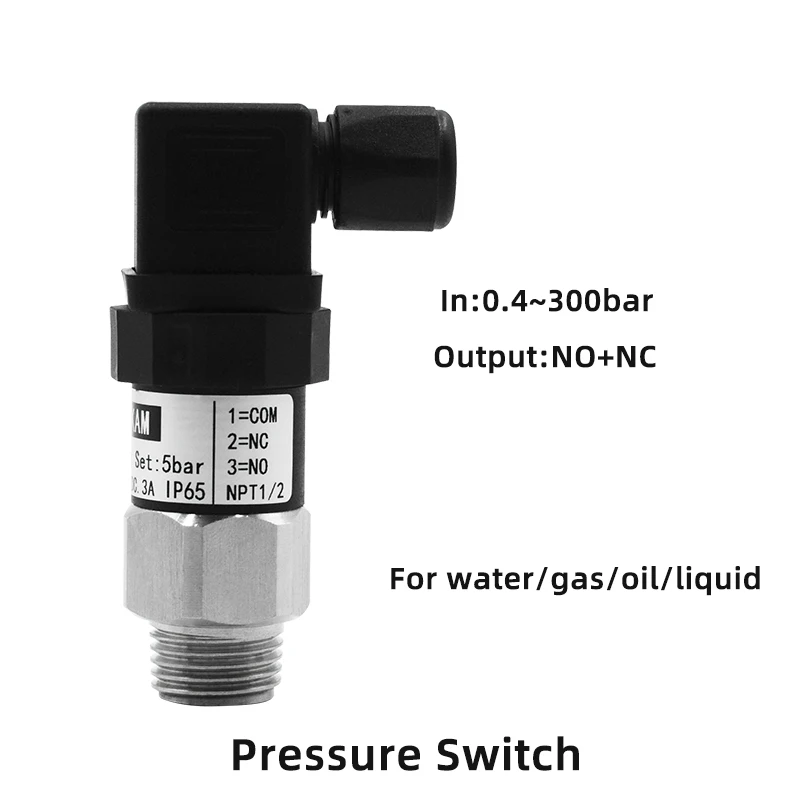 

Mechanical High Pressure 40mpa Adjustable Hydraulic Water Oil Pressure Switch 400bar Water Pump Oil Pressure Control Switch