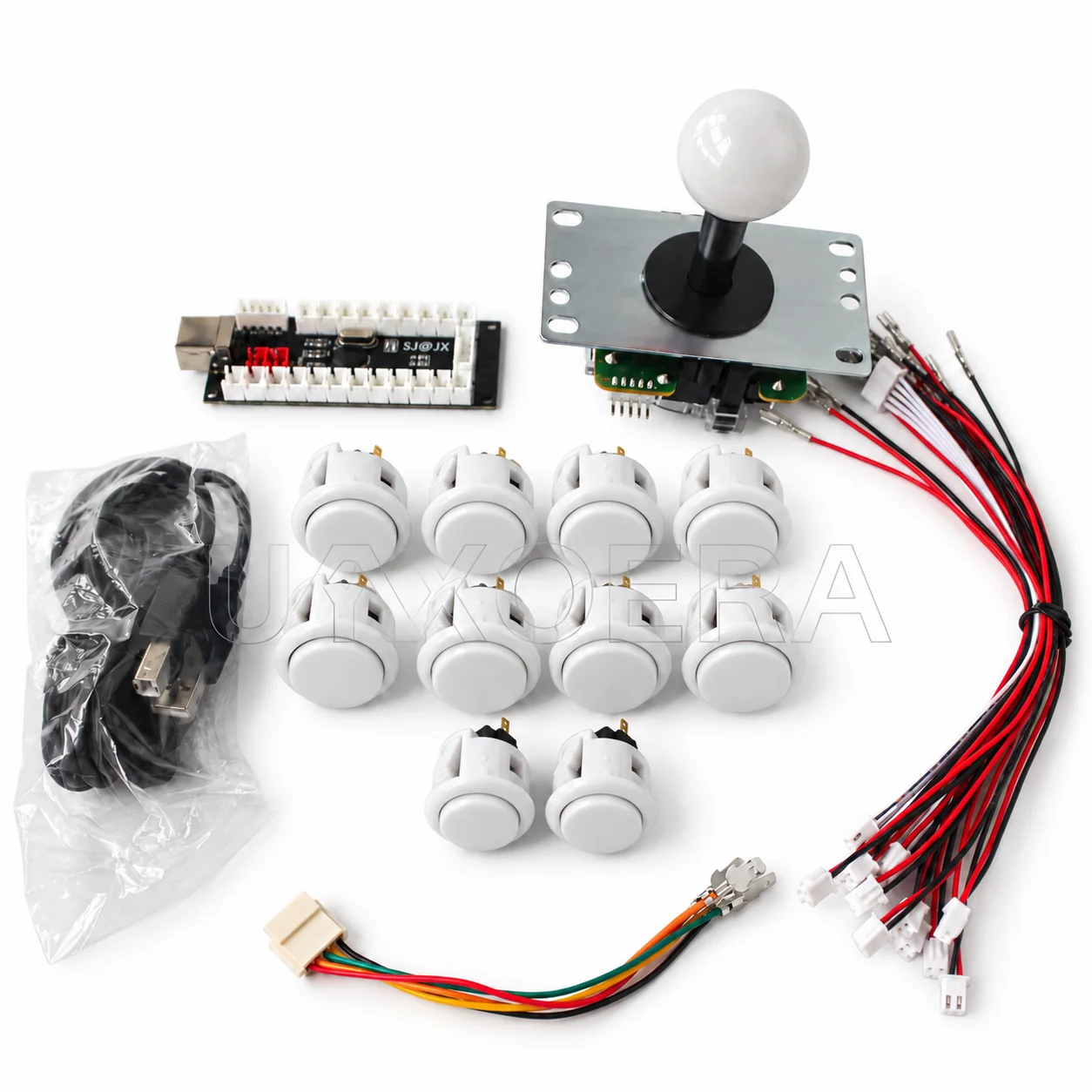 1 Set Original SANWA Arcade DIY Kit JLF Joystick 8×30mm 2×24mm Buttons Zero Delay USB Encoder for PC MAME