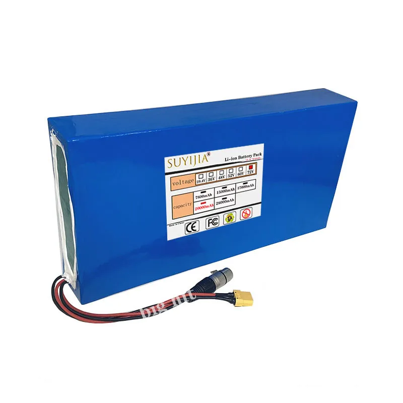 High capacity lithium-ion battery 70V 20Ah 20S4P 21700 lithium battery 20000mAh + charger included