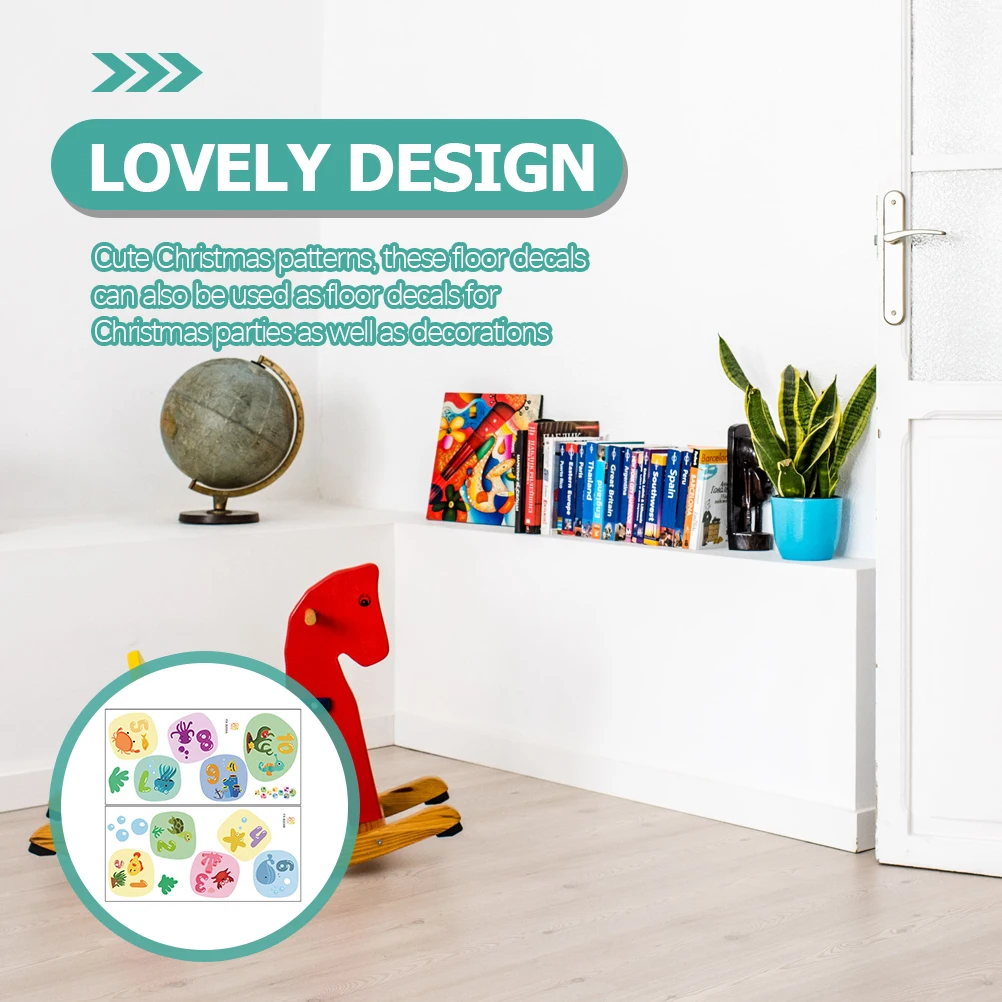 

1Set Cartoon Pattern Floor Stickers Skipping Decal for Playroom Nursery Bedroom Removable Game Decorative Decals