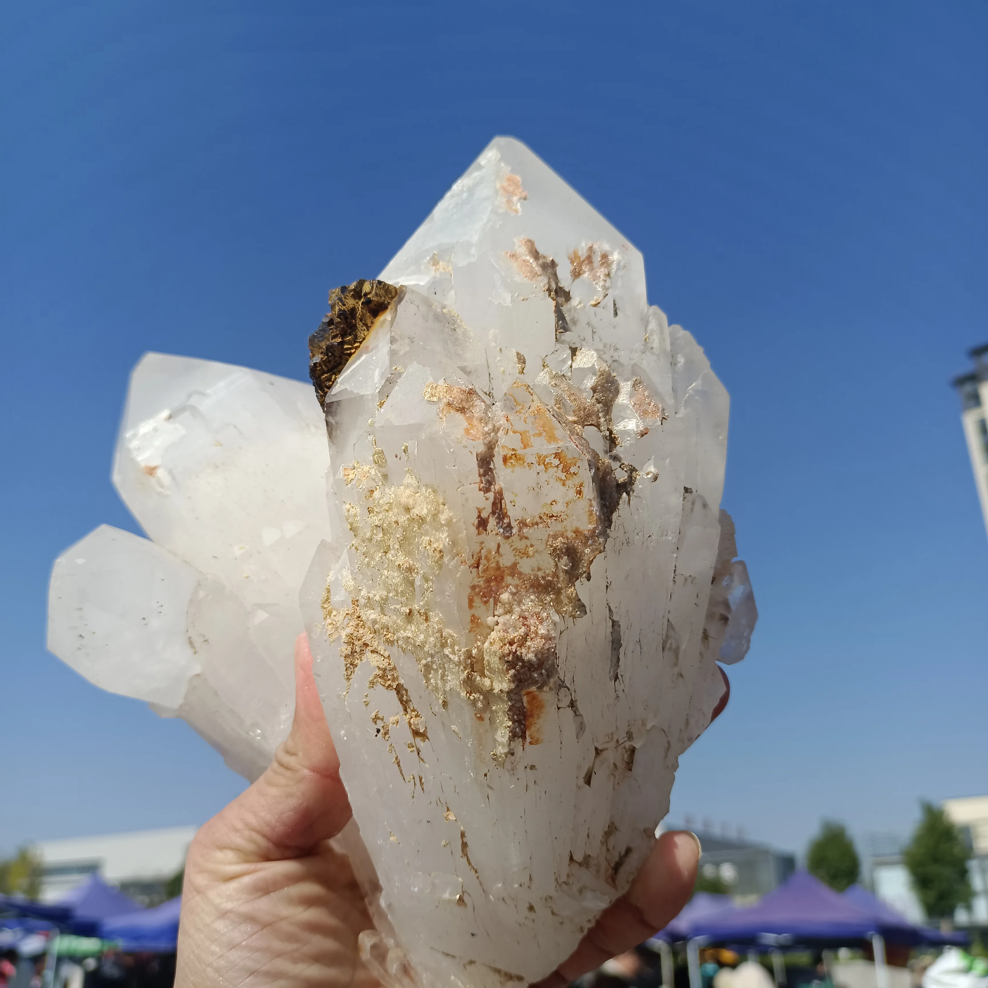 Natural White Crystal Ore Cluster, White Quartz Cluster, Mineral Reiki Healing Stone, Home Office Degaussing Decoration Aquarium