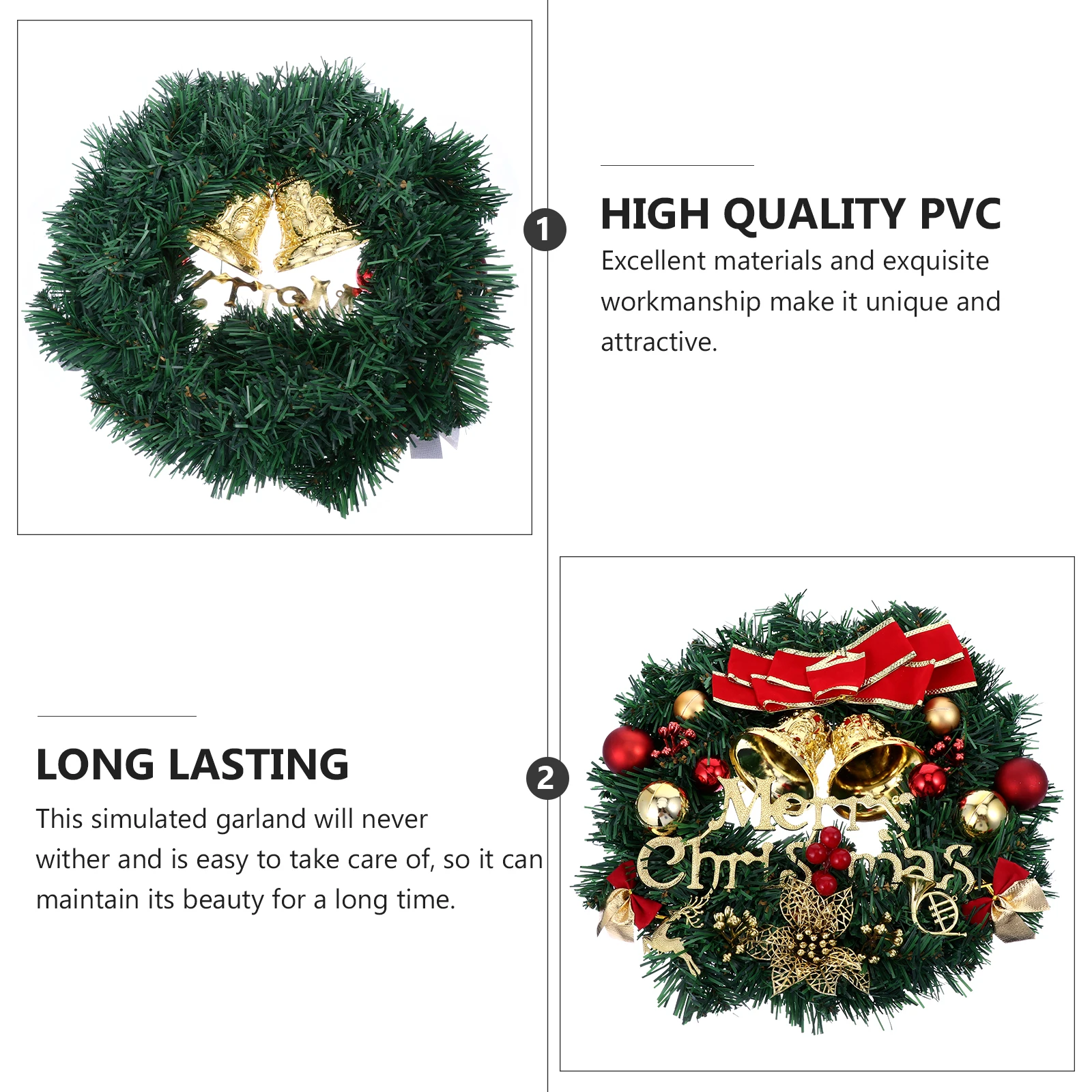 

Christmas Wreath Background Decoration Holiday Wreaths Shop Window Pvc Decorations Door Banquet