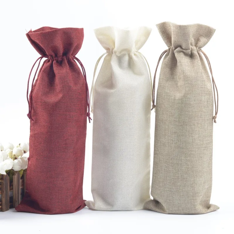 

Льняной мешок для вина 538 см с завязками, пылезащитный чехол для бутылок вина, подарочный мешок для шампанского, мешок для дегустации красного вина, мешок для слепой дегустации, в деревенском стиле