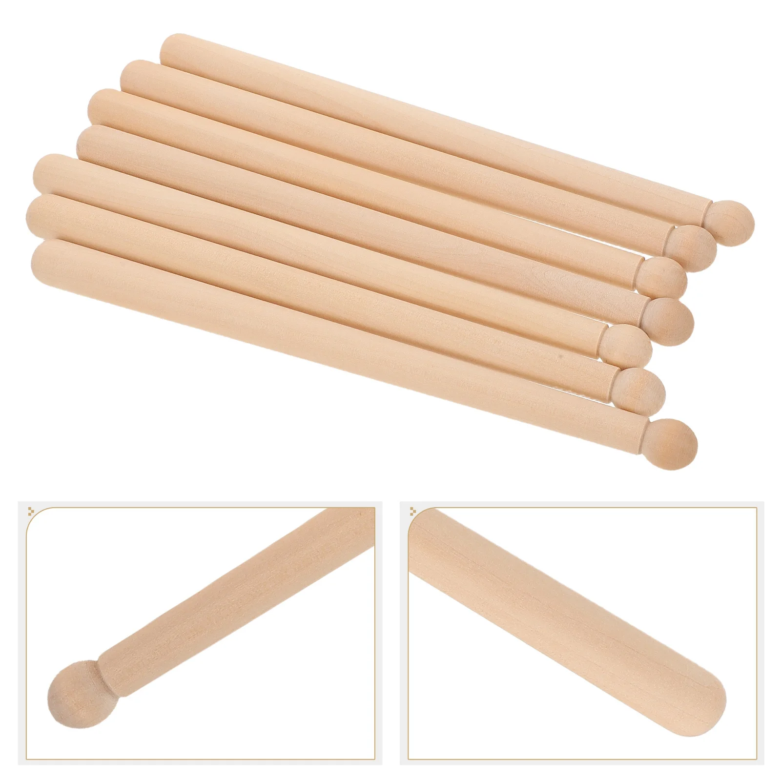 

8Pcs Wooden Drumsticks for Kids Non-Slip Natural Wood Handles Electronic Drums Marching Snare Practice Drumsticks for Drums