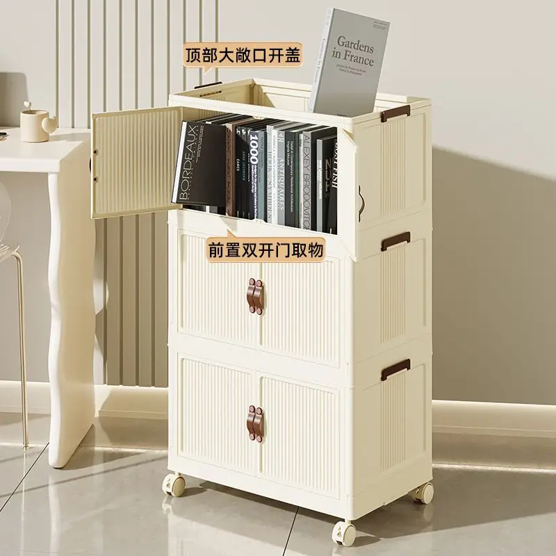 Storage cabinet household foldable wardrobe cream style clothes snack toy storage box Kitchen bedroom closet organizer