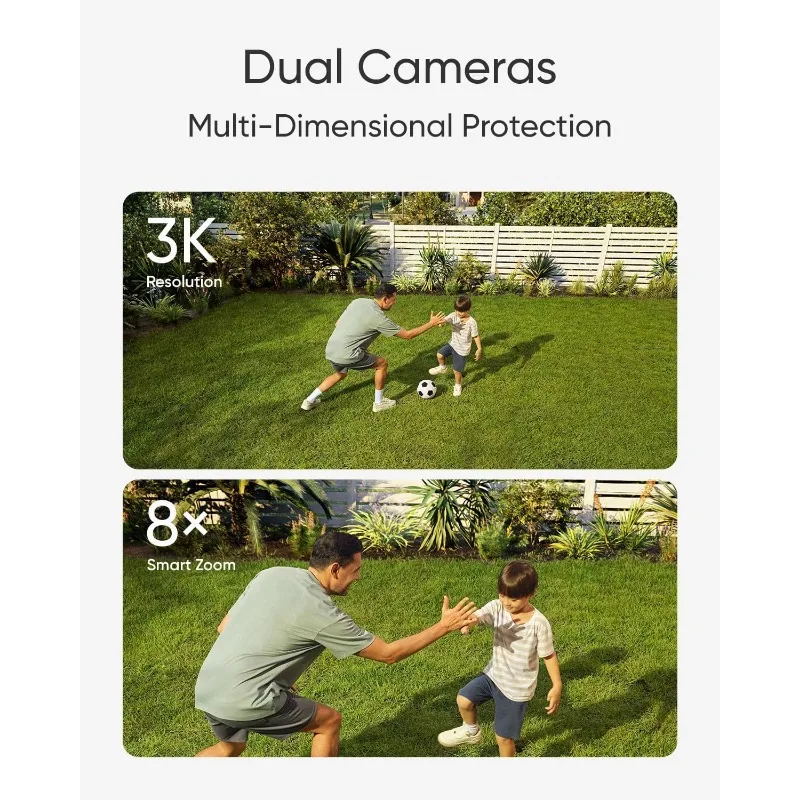 Camera Floodlight Camera  2.4G/5G Wi-Fi, 2000 LM, Motion Detection, Built-In Siren, Dual Cam, HB3 Compatible, No Monthly Fee