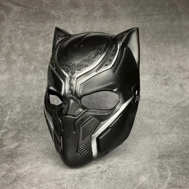 Máscara de Pantera Negra de Marvel, máscara de Pantera de látex negro, disfraz de fiesta de Halloween para adultos, casco facial, disfraz de fiesta de dibujos animados