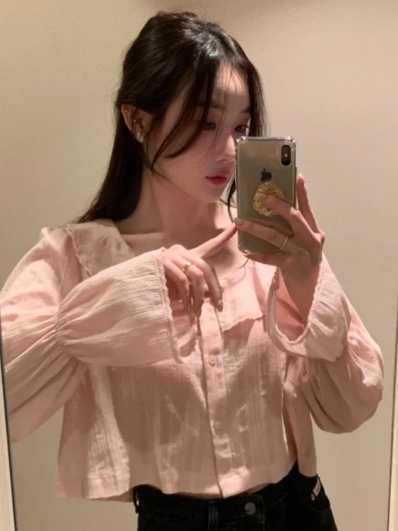 

Свободная женская блузка с квадратным воротником и квадратным воротником, офисная одежда, модный топ на весну, лето и осень