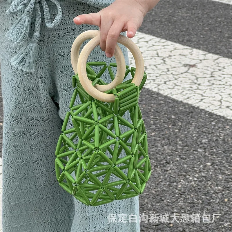 Handbags Hollow Out New Fashion Spring Summer Korea Style Casual Simple Kids Sweet Cute Cool Handsome Beach Bag Sweet Handbag