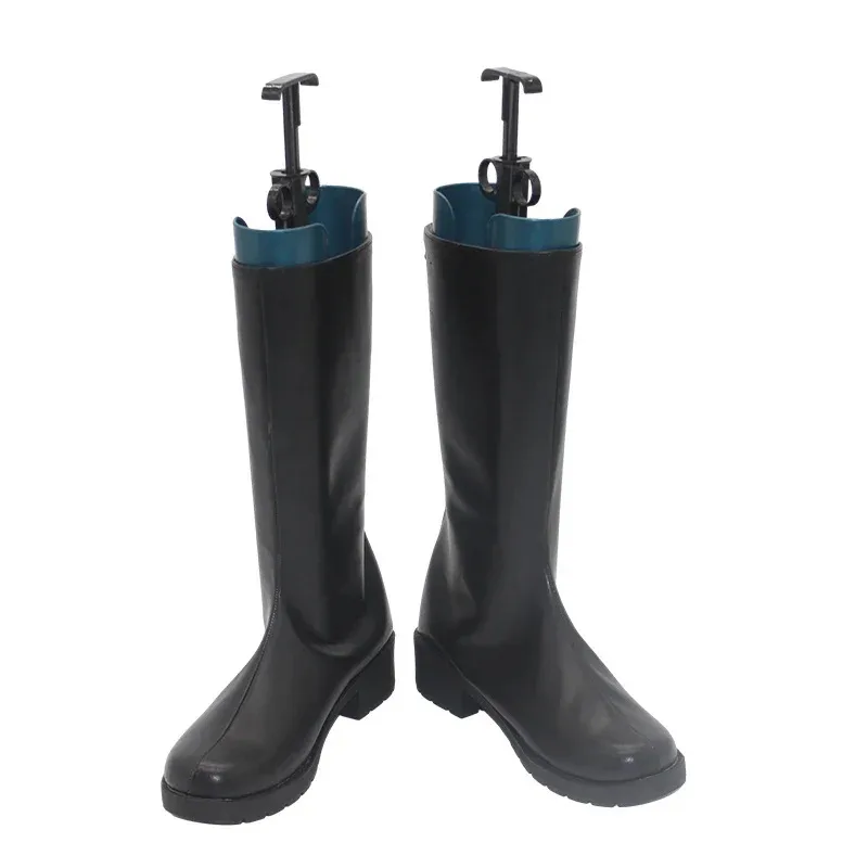Anime frieren no funeral samambaia cosplay sapatos halloween carnaval botas cosplay prop sapatos de couro do plutônio feito sob encomenda