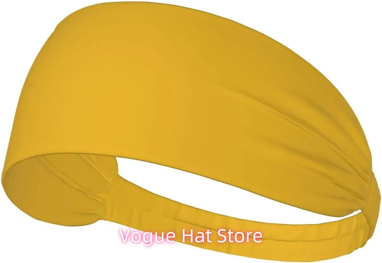

Elastic Exercise Headband, Outdoor Sports Elastic Headband, Fitness, Yoga, Running, Cycling Solid Color Gold Pattern