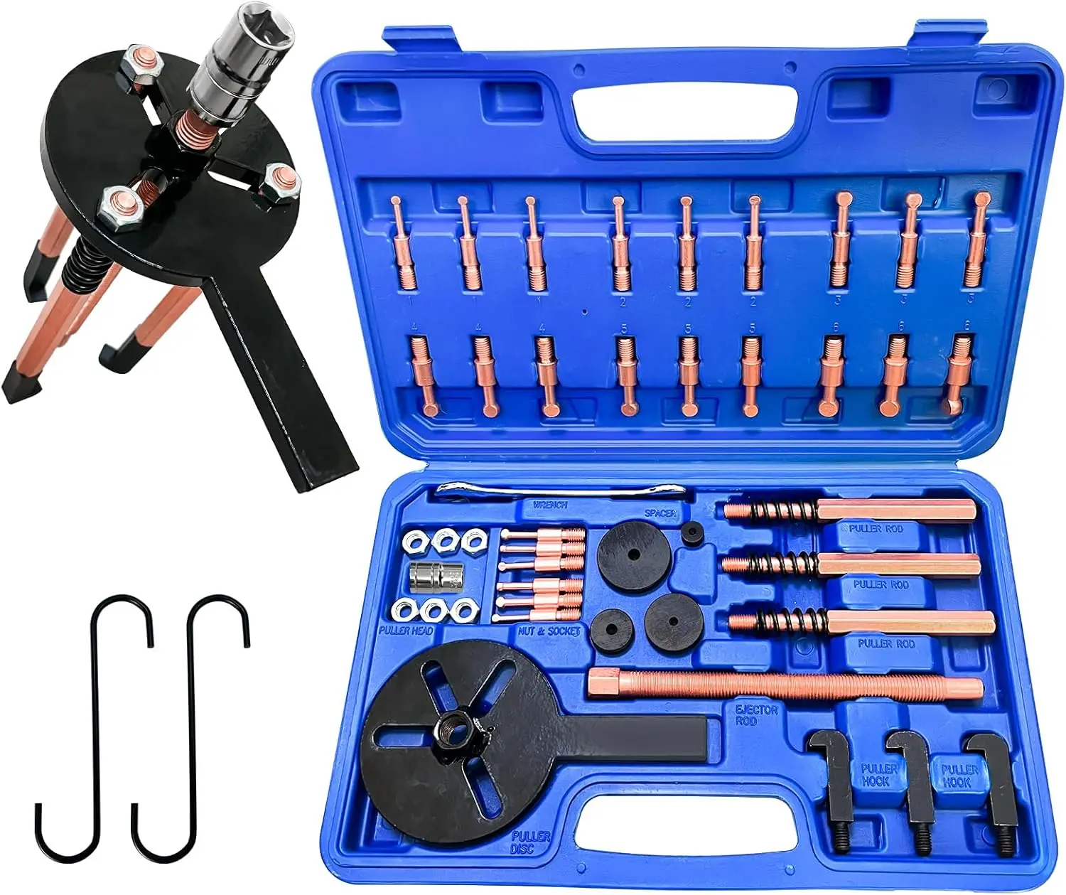 

36-in-1 Bearing Puller Kit, Blind Hole Puller with 3 Jaw Hooks for Motors, Cars, Machinery