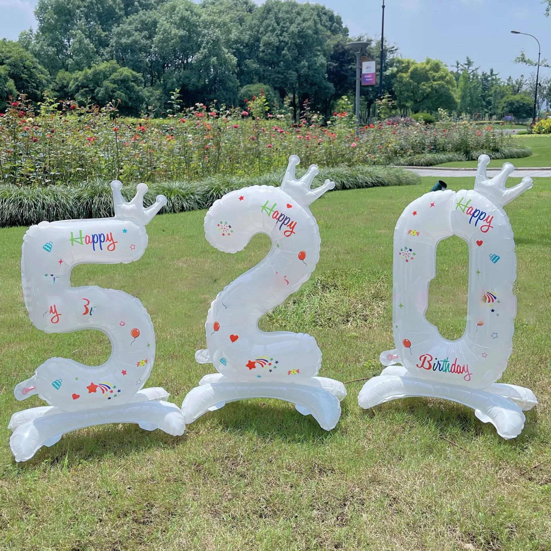 32 Inch White Crown Number Balloons 0-9 Digital Balloons For Birthday Party Anniversary Decoration Baby Shower Balloons