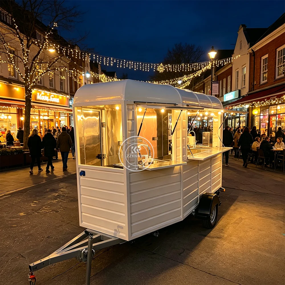 

Factory Custom Food Trailer Mobile Pizza Van Street Food Kiosk Catering Trailer BBQ Food Truck With Full Kitchen Equipment