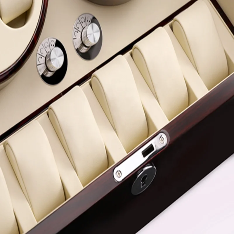2022 legno 6 + 7 slot avvolgitore automatico per orologi Display Home Luxury Orbit Automatic Watch Box Winder Safe Extract Storage