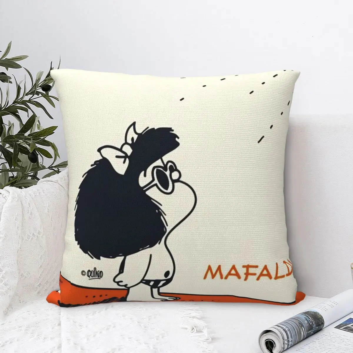 Love Mafalda Cartoon Pillowcase Double-sided Printing Fabric Cushion Cover Decorative Pillow Case Cover Home Wholesale 40*40cm