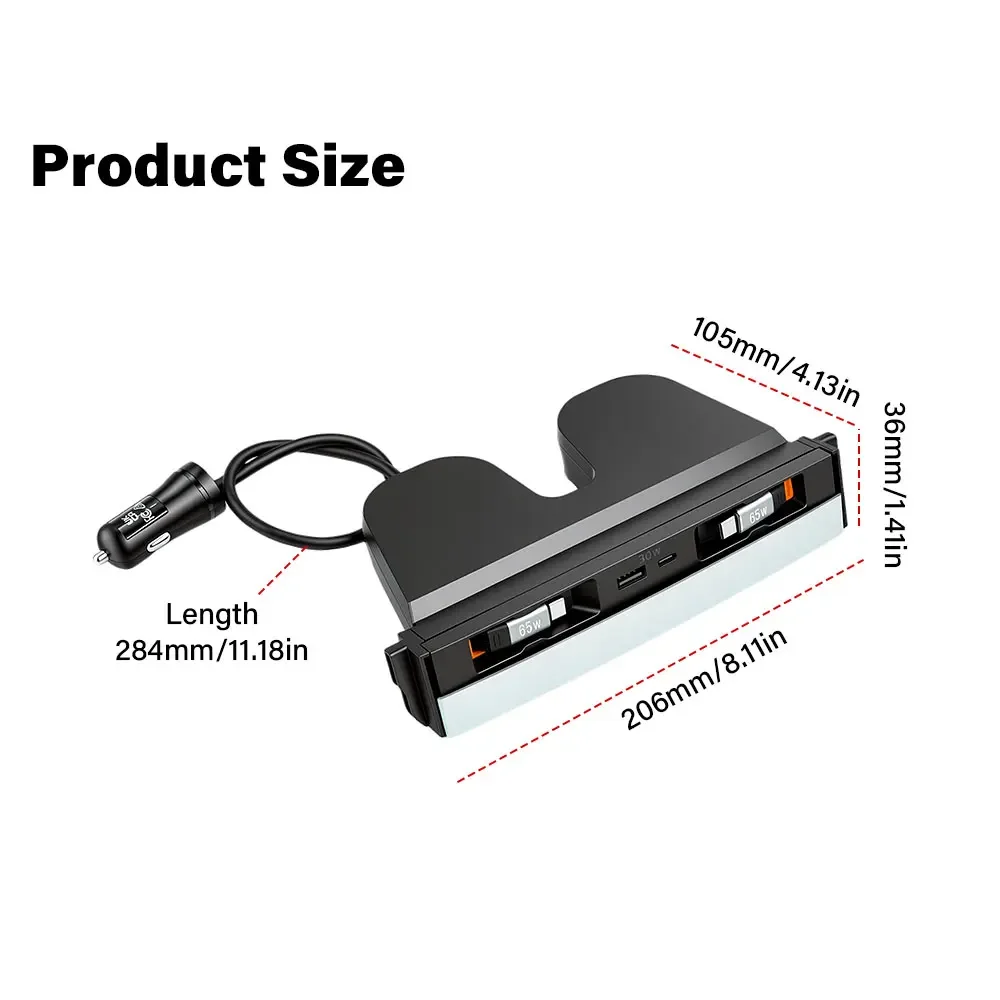 Fast Charging USB Hub Docking Station For Tesla Model 3 Highland Y Juniper 65W Retractable Cable Center Console