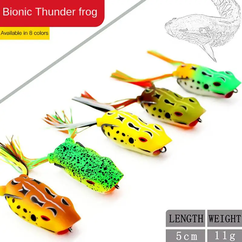 Fake Bait Artificial Bait Hit Water Thunder Frog Goods For Fishing Durable Catfish Tackle Bionic Bait Silicone Dither Wiggler