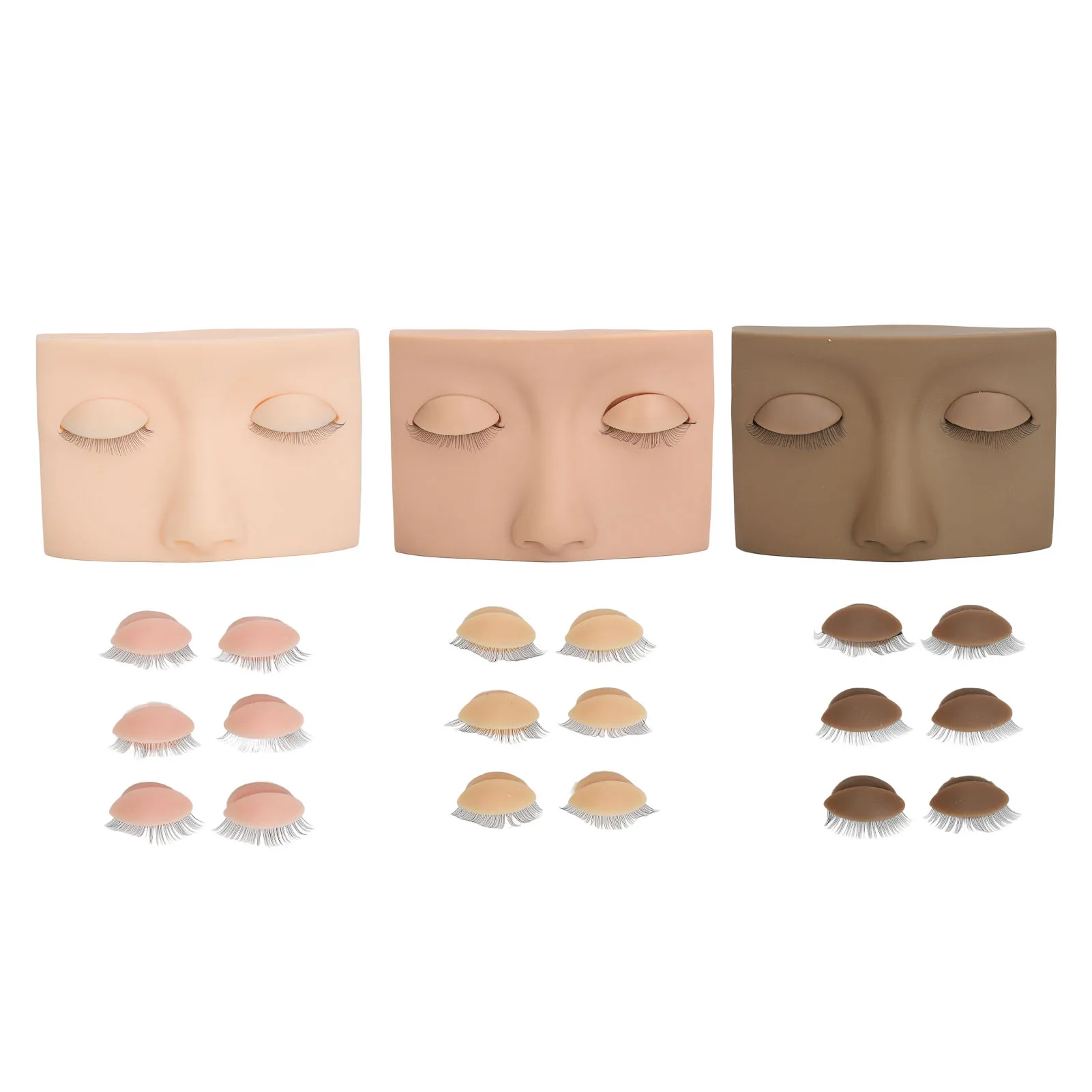 Practice Lash Mannequin Head Display Eyelash Mannequin Head Practice Half Face Replaceable Eye for Novice for Beauty Salon