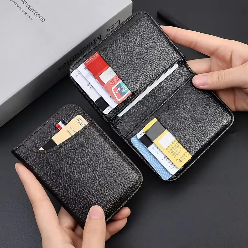 1Pc New Portable Super Slim Soft Wallet PU Leather Mini Credit Card Wallet Purse Card Holders Men Wallet Thin Small Short Wallet