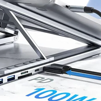 8-in-1 USB-C Laptop Stand With Docking Station Universal USB C Dock Tablet Stand Foldable Type-C Hubs Adapter Plug Play