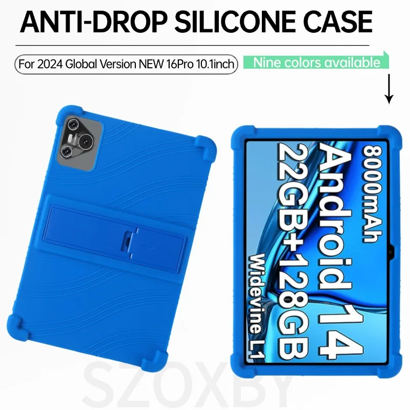 

For 2024 Global Version NEW 16Pro 10.1inch Tablet Case Coat Shockproof Cover Android 13 Soft Silicon Stand Protective Shell