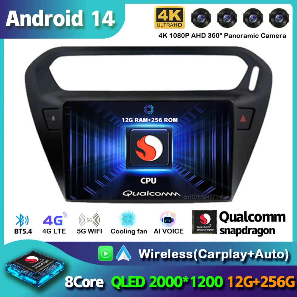 

Android 14 Car Radio For Peugeot 301 Citroen Elysee 2013 2014 2015 2016 2017 2018 Multimedia Player Stereo Carplay 2din Audio BT