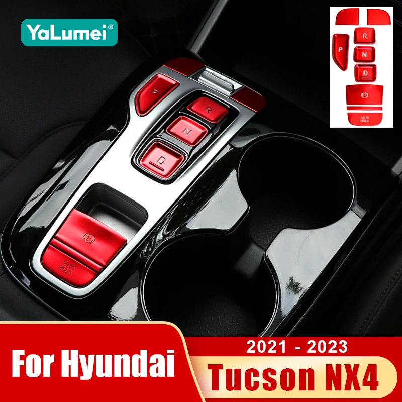 

Для Hyundai Tucson NX4 2021 2022 2023 Hybrid N Line: накладка на кнопку стояночного тормоза, алюминиевая, аксессуар
