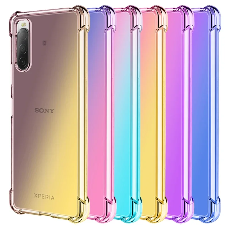 

Case For Sony Xperia 10 III ,Gradient Transparent Silicone Phone Case For Xperia 10II 5 II 5 III 5 8 1 II 1 III L4 Xperia ACE 2