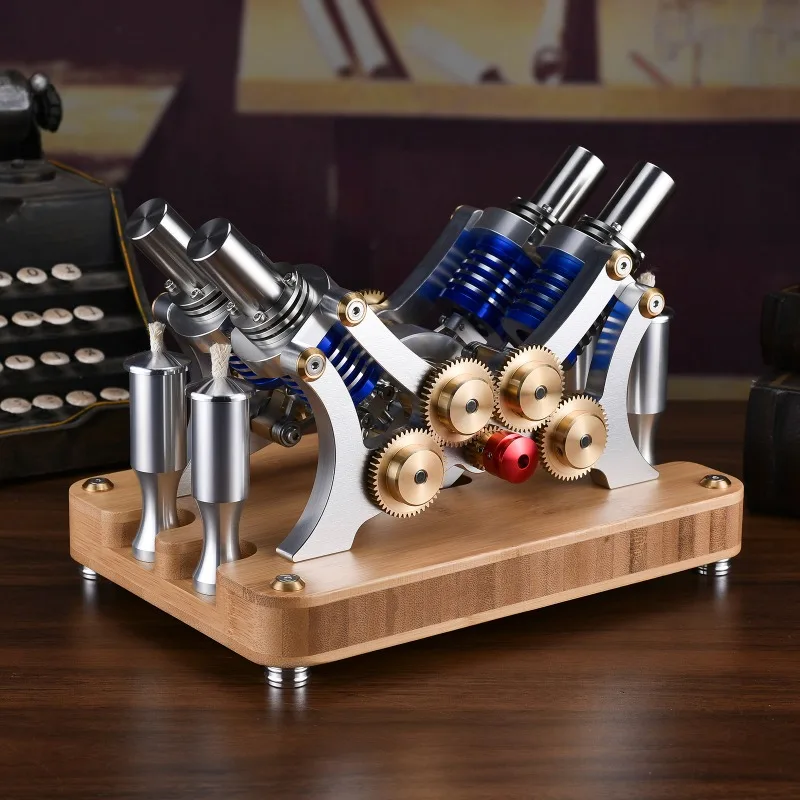 M20-TZ-V4 Precision Coaxial Four Cylinder Engine Model Metal Steam Engine Scientific Model Desktop Toy