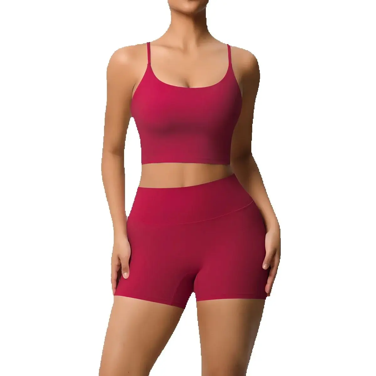 

JUREN Спортивный комплект для йоги Женский бесшовный укороченный топ Бюстгальтер и шорты Комплект для йоги Комфортный эластичный спортивный костюм Одежда для тренировок Одежда для фитнеса и спортзала