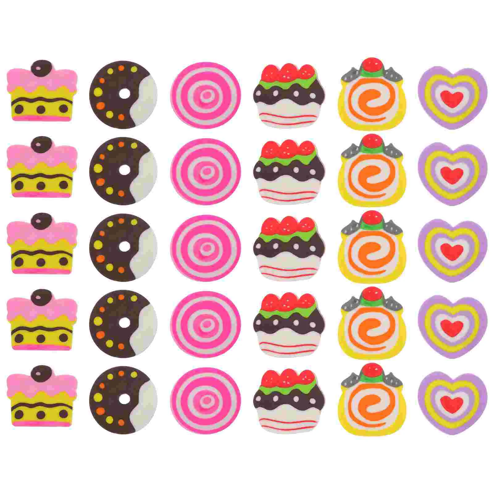 

30 Pcs Erasers for Kids Cake Pencil Cartoon Dessert Writing Supply Small Child