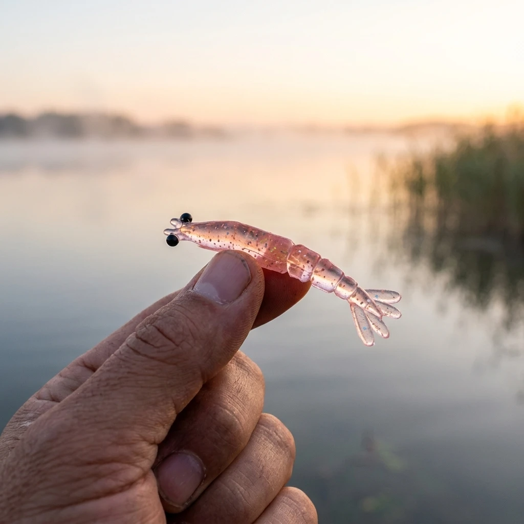 20Pcs Segmented Shrimp Lures Bionic Soft Plastic Fishing Baits for Bass Mandarin Fish Freshwater Lake River Durable Gear