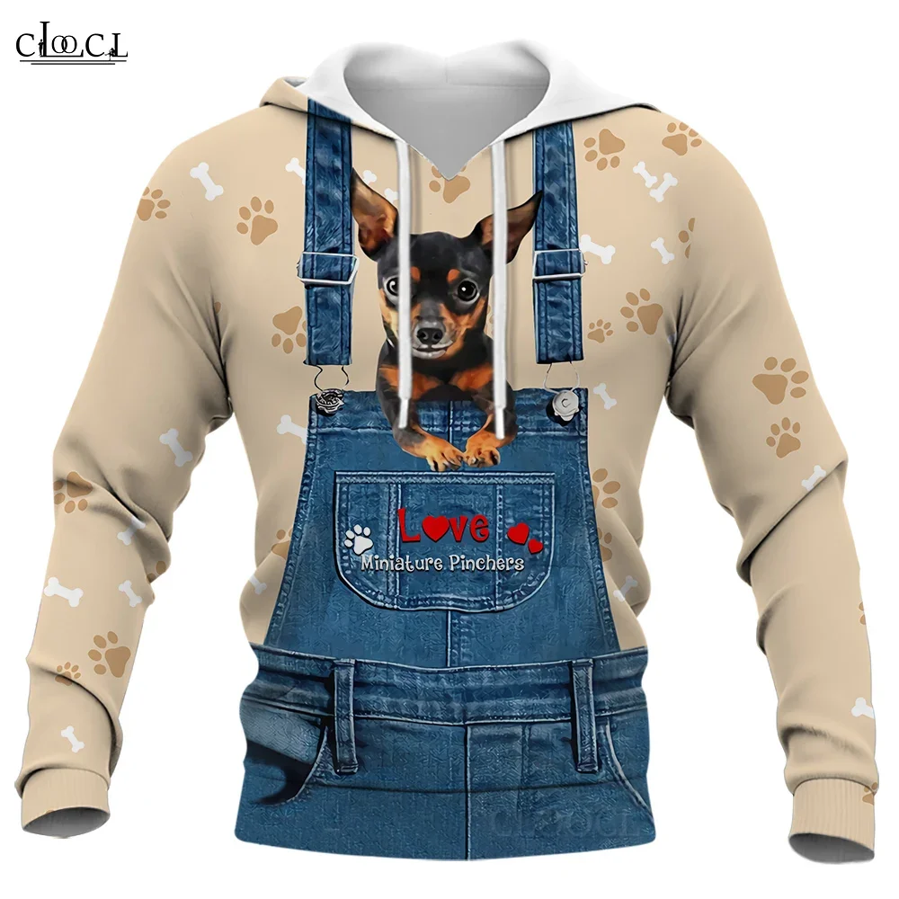 CLOOCL Men Hoodie Miniature Pinscher 3D Printed Mens Hoodie & Sweatshirt Autumn Unisex Zip Hoodie Casual Sportswear Dropshipping