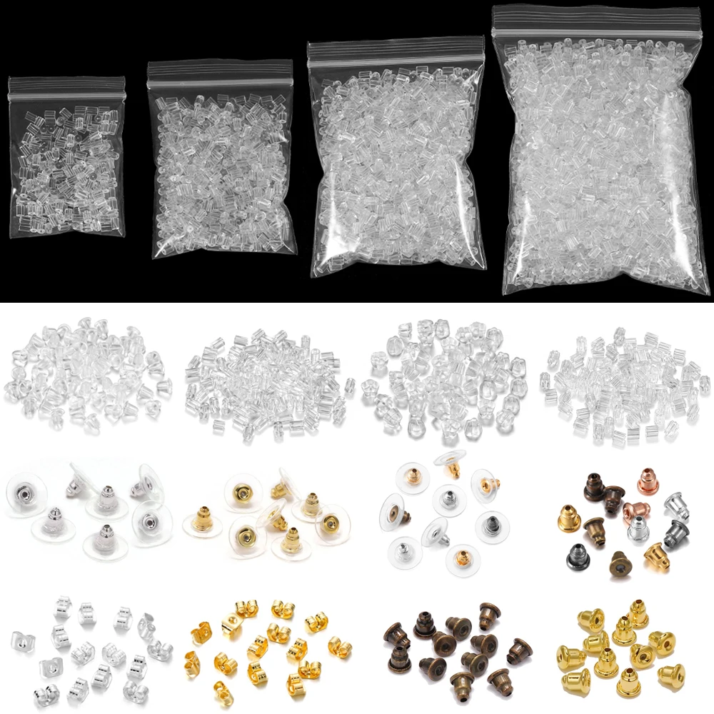 200-2000 teile/los Gummi Ohr rücken Stopper Ohr muttern Ohr stecker zurück Lieferungen für DIY Schmuck Ergebnisse machen Zubehör